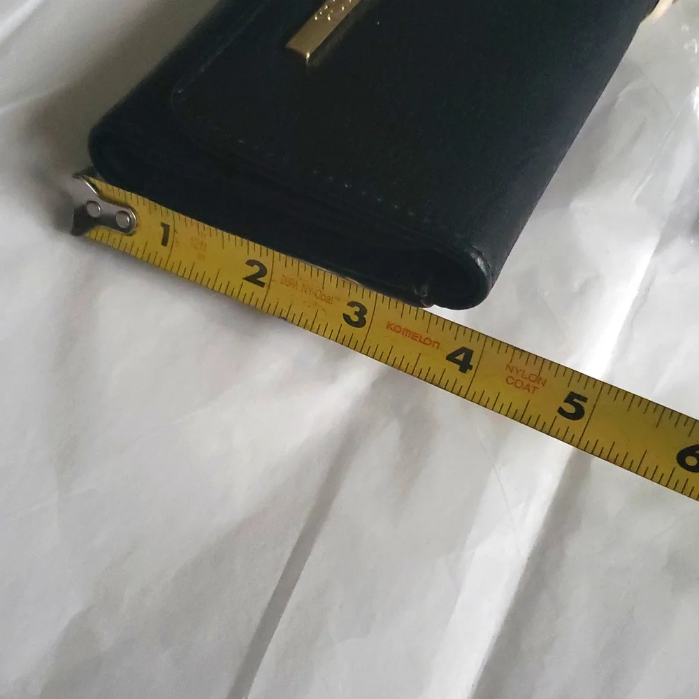 Steve Madden NEW French Wallet Wristlet Money Holder Vegan NWT BLACK GOLD Gift!